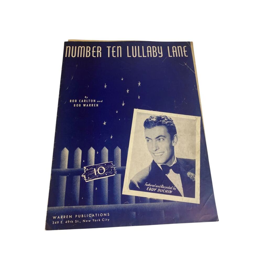 1940 Number Ten Lullaby Lane Sheet Music Carlton Warren Publications